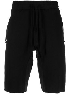 Thom Krom raw-cut drop crotch shorts - Black