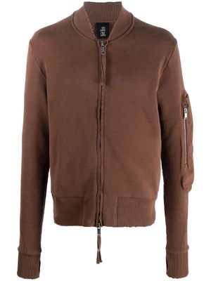 Thom Krom ribbed-knit deconstructed bomber jacket - Brown
