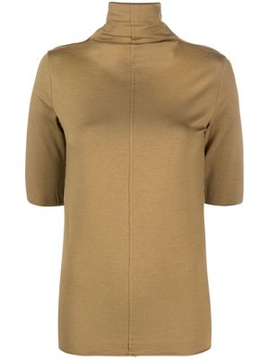 Thom Krom roll-neck half-sleeved T-shirt - Brown