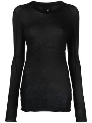 Thom Krom semi-sheer cotton T-shirt - Black
