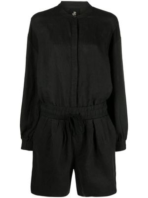Thom Krom shirt-style linen playsuit - Black