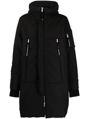 Thom Krom stand-up collar padded-design coat - Black