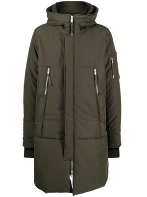 Thom Krom stand-up collar padded-design coat - Green