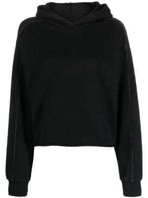 Thom Krom stitch-detail pullover hoodie - Black