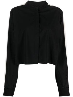 Thom Krom stripe-detail cropped shirt - Black