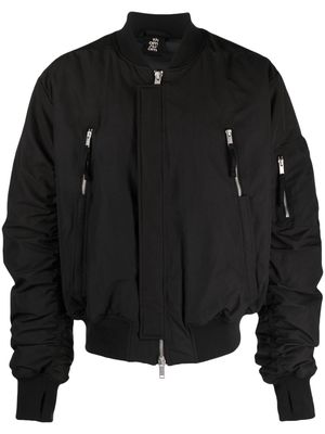 Thom Krom zip-up bomber ruched-detail jacket - Black