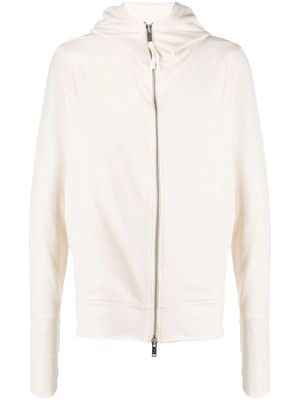 Thom Krom zip-up cotton-blend hoodie - Neutrals