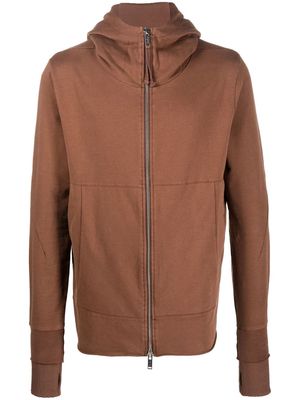 Thom Krom zip-up long-sleeved hoodie - Brown