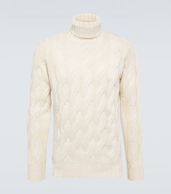 Thom Sweeney Cable-knit cashmere turtleneck sweater