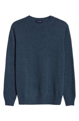 Thom Sweeney Cashmere Crewneck Sweater in Moss Blue