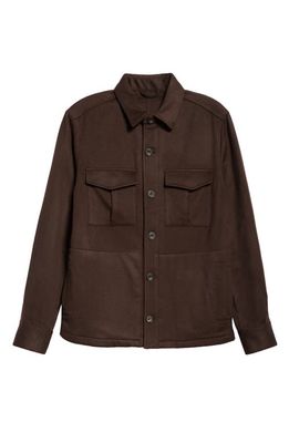 Thom Sweeney Cashmere Shirt Jacket in Dark Brown