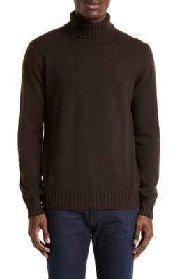Thom Sweeney Cashmere Turtleneck Sweater in Brown