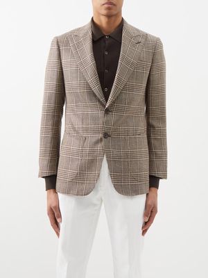 Thom Sweeney - Check Wool-blend Blazer - Mens - Brown