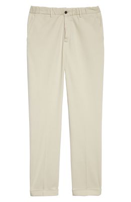 Thom Sweeney Classic Pleated Chino Pants in Stone