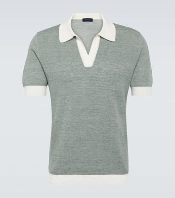 Thom Sweeney Cotton and linen polo shirt