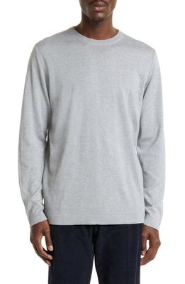 Thom Sweeney Fine Gauge Cotton & Cashmere Sweater in Grey