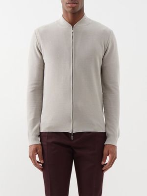 Thom Sweeney - Fine-knit Cotton Track Top - Mens - Khaki