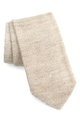 Thom Sweeney Linen Knit Tie in Beige