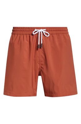 Thom Sweeney Mid Length Swim Trunks in Rust