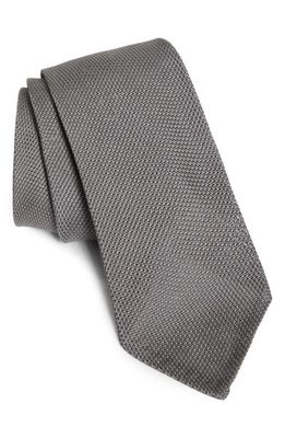 Thom Sweeney Silk Grenadine Tie in Slate Grey