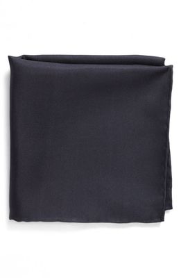 Thom Sweeney Silk Pocket Square in Midnight Navy 