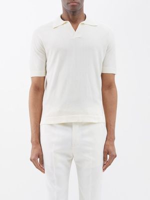 Thom Sweeney - Skipper Knitted-cotton Polo Shirt - Mens - Cream