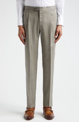 Thom Sweeney Unstructured Wool & Silk Suit in Taupe 