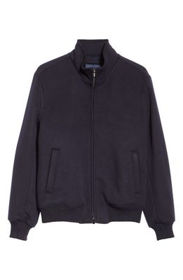 Thom Sweeney Wool & Cashmere Bomber Jacket in Navy