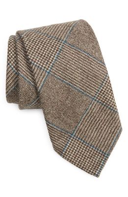 Thom Sweeney Wool Tie in Ash Brown /Blue Stripe