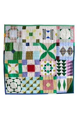 Thompson Street Studio Linen & Cotton Patchwork Quilt in Evergreen