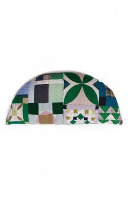 Thompson Street Studio Patchwork Linen & Cotton Accent Pillow in Green