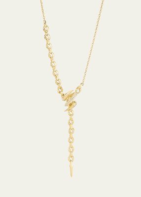 Thorn Embrace 18K Gold Entwined Lariat Necklace