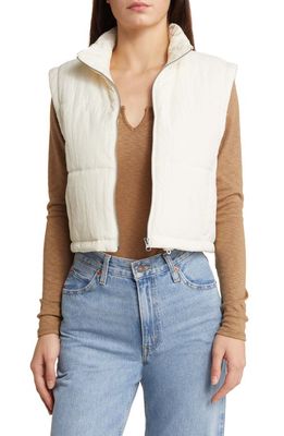 Thread & Supply Cropped Puffer Vest in Ivory