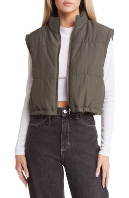 Thread & Supply Cropped Puffer Vest in Olive