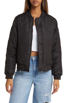 Thread & Supply Onion Quilted Bomber Jacket in Black