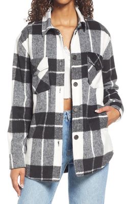 Thread & Supply Plaid Flannel Shacket in Black White Plaid