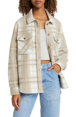 Thread & Supply Plaid Shacket in Taupe Combo Plaid