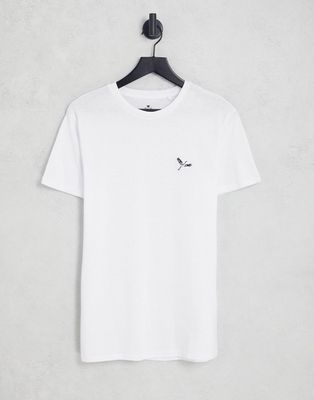 Threadbare bird embroidery t-shirt in white