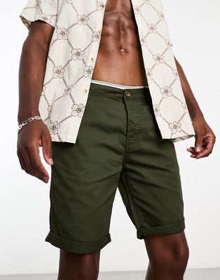 Threadbare chino shorts in khaki-Green