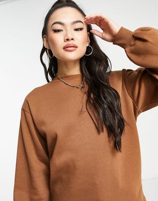 Threadbare Dixie oversized sweater in chocolate brown