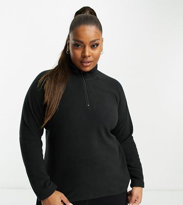 Threadbare Fitness Plus zip through fleece in black