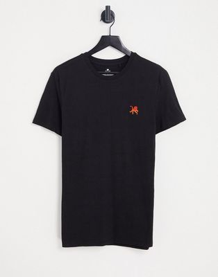 Threadbare octopus embroidery T-shirt in black