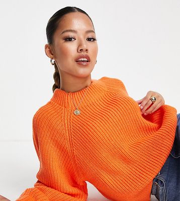Threadbare Petite Chloe high neck sweater in orange