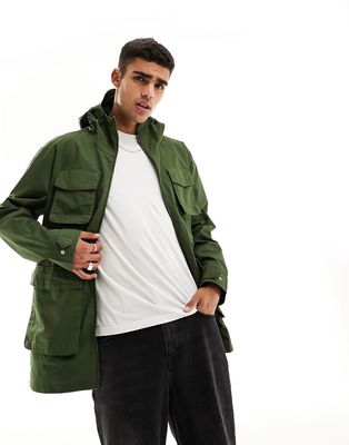 Threadbare relaxed fit ripstop utility jacket in khaki-Green