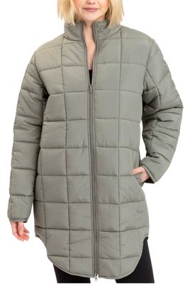 Threads 4 Thought Azima Packable Longline Puffer Jacket in Artichoke