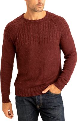 Threads 4 Thought Cable Yoke Raglan Sleeve Sweater in Royal Burgundy