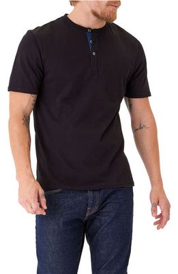 Threads 4 Thought Chester Classic Short Sleeve Henley in Black 