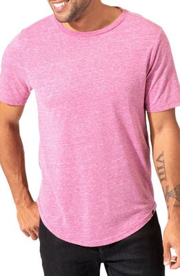Threads 4 Thought Contrast Stitch Crewneck T-Shirt in Heather Raspberry