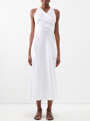 Three Graces London - Linnea Linen Wrap Dress - Womens - White