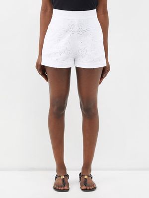Three Graces London - Uma Broderie Anglaise Shorts - Womens - White